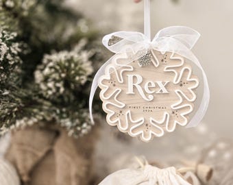 Personalised First Christmas Decoration for Baby First Christmas Snowflake Ornament for new baby Christmas Gift 2025