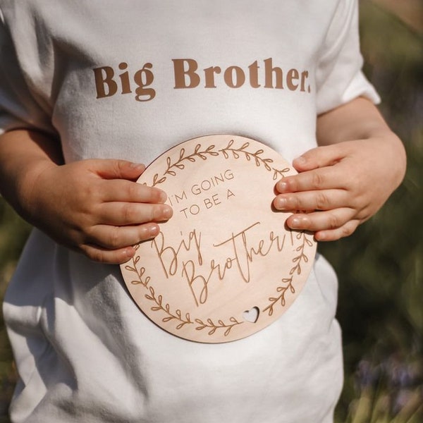 Big Sister Big Brother Promotion | Disc Plaque Keepsake | New Baby Sibling Announcement Sign