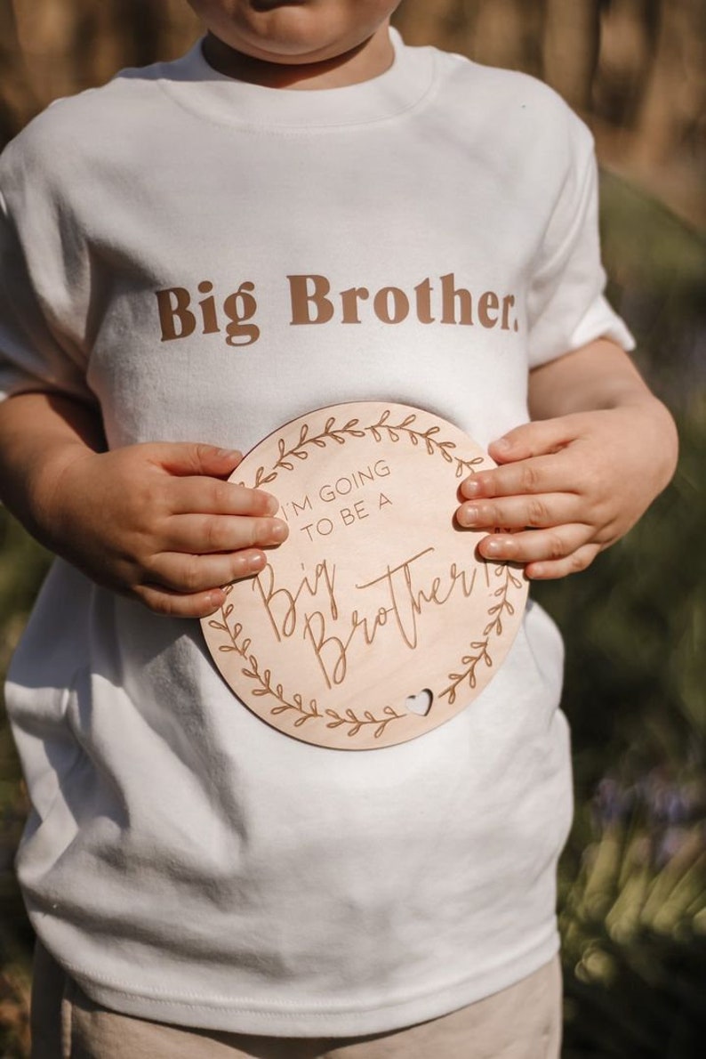 Big Sister Big Brother Promotion Disc Plaque Keepsake New Baby Sibling Announcement Sign image 1