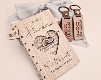 Custom Wedding Card Keyring Present for Married Couple Husband Wife Wedding Day - WORLDWIDE