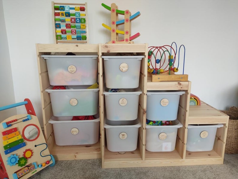 Wooden Personalised Storage Organisation Labels Nursery Décor Playroom Tags Ikea Kallax Trofast Boxes Aykasa Crate Discs image 10