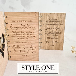 Personalised Wooden Wedding Card Newlywed Keepsake Couple Gift Handmade A6 size image 6