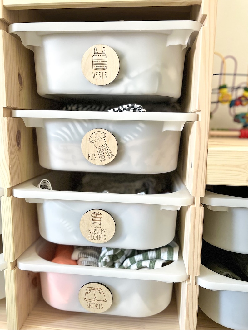 kids clothing storage labels for ikea boxes with pictures