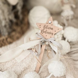Personalised Chrismas Wand Believe First Christmas Gift Little Girls Babies First Christmas Photo prop