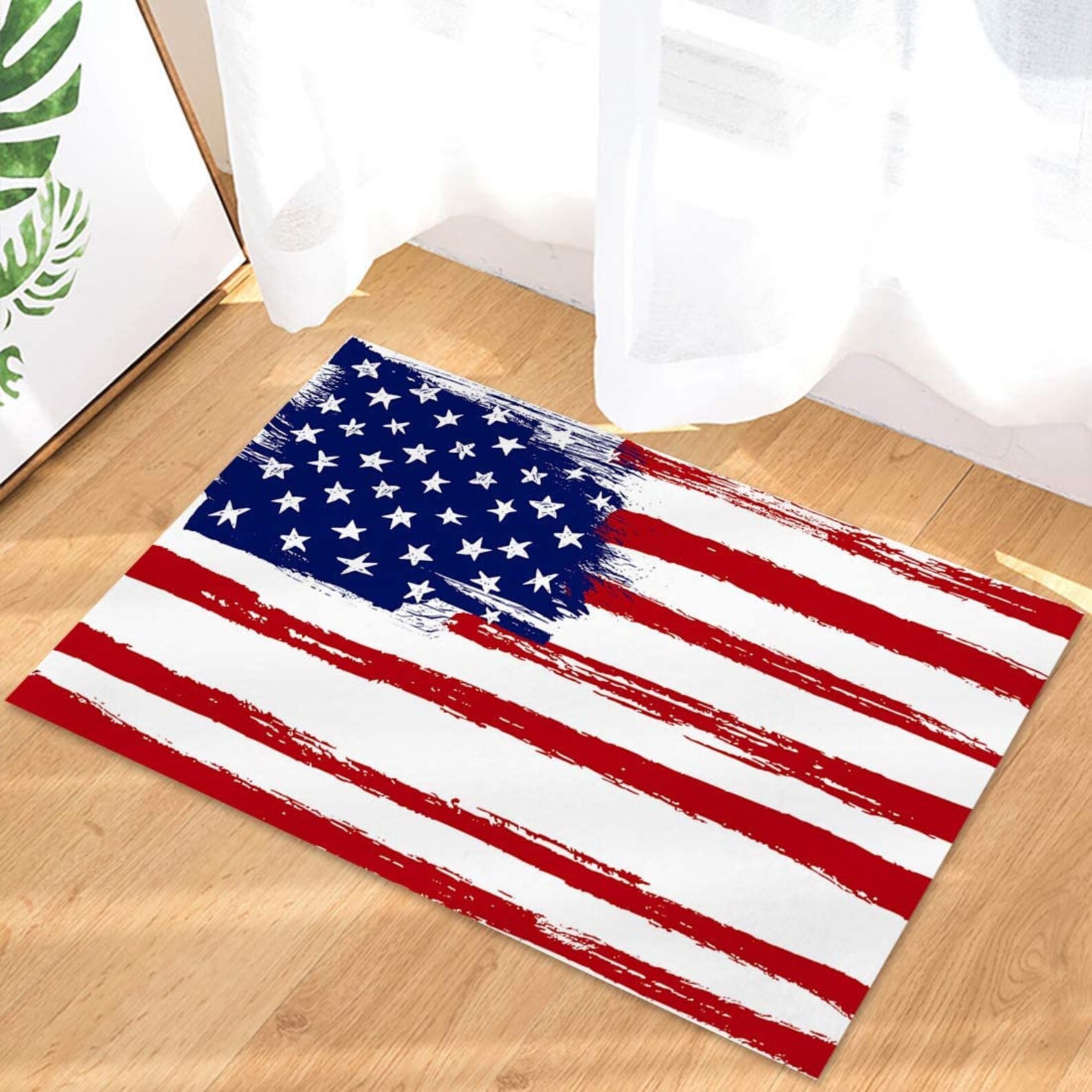 HandPrinted American Flag Personalized Doormat Rug Etsy