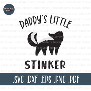 Daddy&#39;s Little Stinker SVG, Baby Onesie Svg, Skunk Svg, Baby SVG, Tee Shirt Svg, Funny Baby SVG Cut bestanden voor Cricut Silhouette