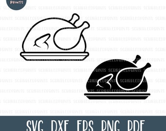 Cooked Turkey SVG, Thanksgiving SVG, Turkey Clipart, Turkey Vector, Turkey Svg, SVG Cut files for Cricut Silhouette