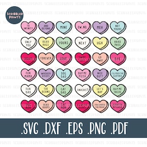 Candy Hearts SVG, Conversation Hearts SVG, Valentine's Day Svg, Love, Funny, Rejection, Pet Parent, Cut File for Cricut Silhouette BUNDLE