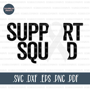 Support Squad SVG, Lung Cancer Awareness SVG, White Ribbon SVG, Cancer Ribbon Svg, Awareness Ribbon Svg, Cut File for Cricut Silhouette