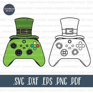 St. Patrick's Day Gamer SVG, Gamerchaun SVG, Video Game Controller SVG, Leprechaun Hat, Shamrock Svg, Layered Cut bestand voor Cricut Silhouette