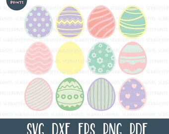 Pastel Paaseieren SVG, Patroon Eieren SVG, Schattige paaseieren SVG, Easter Egg Clipart, Gelaagd cut file voor Cricut Silhouet png eps dxf