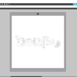 K&ouml;nnte beinhalten: Ein digitales Design des Wortes "Monster" mit Halloween-Motiven, darunter ein Hexenhut, ein Spinnennetz und ein Geist.