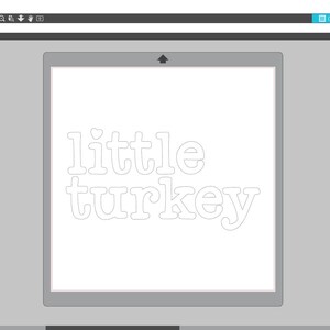 May include: A white outline of the text "little turkey" on a white background.