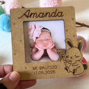 Cornice in legno personalizzata per battesimo