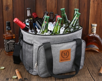Personalized Groomsmen Gift Cooler Bag, Engraved Insulated Beer Bag