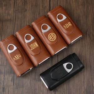 Personalisierte Zigarrenhülle mit Cutter, Bräutigam Geschenk, Beste Mann Geschenk, Geschenk für Zigarrenraucher, Zigarren Reise Hülle, Bräutigam Zigarrenhalter
