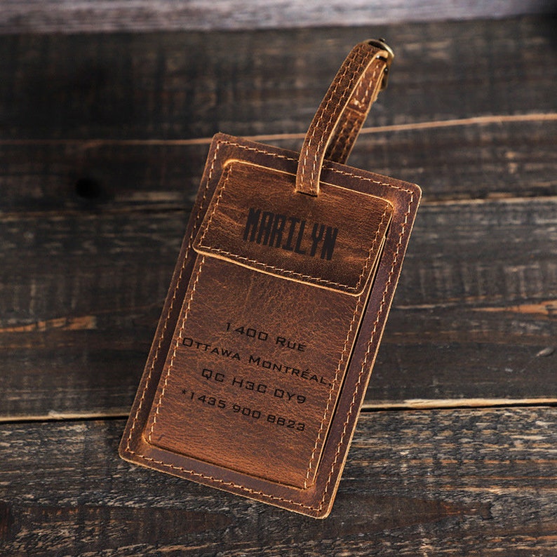 Luggage Tags, Custom Tags, Engraved Luggage Tag With Contact Card
