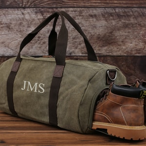Personalisierte Groomsmen Canvas Seesack, Reisetasche, Weekender Tasche, Reisetasche, Hochzeitsgeschenk, Herren Seesack, bestickte Geschenke für Männer