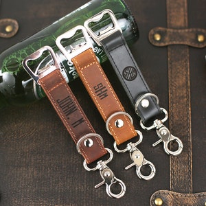 Groomsmen Bottle Opener, Personalized Leather Keychain, Beer Bottle Opener, Gift For Him, Wedding Favor, Key Chain For Men, Groomsman Gift