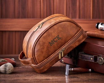 Groomsmen Gift, Groomsmen Proposal, Waterproof Leather Toiletry Bag, PU Leather Dopp Kit, Men&#39;s Shaving Kit, Groomsman Gift, Bridesmaid Gift