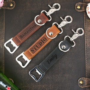 Personalized Bottle Opener Keychain, Groomsmen Gift, Custom Beer Opener Keyfob, Gift for Him, Father&#39;s Day, Gift For Man, Anniversary Gift