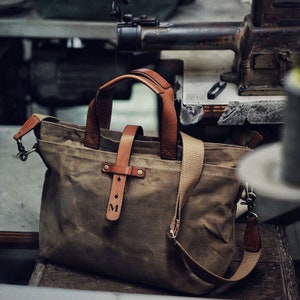 Personalisierte Motorradtasche, handgefertigte gewachste Autobike Canvas-Tasche, Crossbody-Tasche, Einkaufstasche, wasserabweisende Geldbörse mit Reißverschluss, Weihnachtsgeschenk