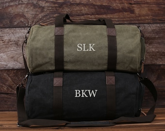 Personalized Canvas Duffle Bag, Groomsmen Gift, Expandable Design