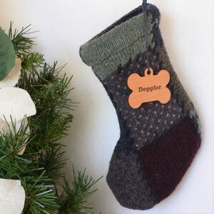 Personalized Pet Stocking Handmade from Upcycled Wool Sweaters