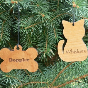Personalized Pet Engraved Wooden Ornament