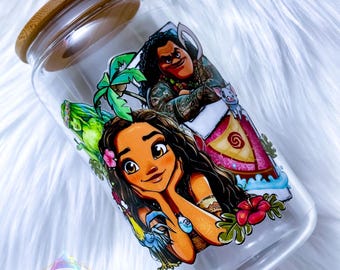 Moana Inspired 16oz Cup, Glass or Acrylic, Birthday Gift