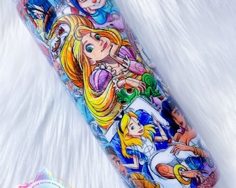 Princess Character Inspired Tumbler, Custom Water Bottle or Tumbler