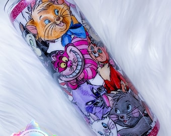 Disney Cats Inspired Tumbler, Custom Water Bottle or Tumbler