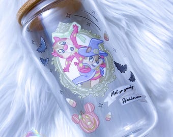Gobelet en verre d'Halloween Chip and Dale, tasse à café 16 oz