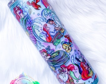 Little Mermaid Inspired Tumbler, Custom Water Bottle or Tumbler