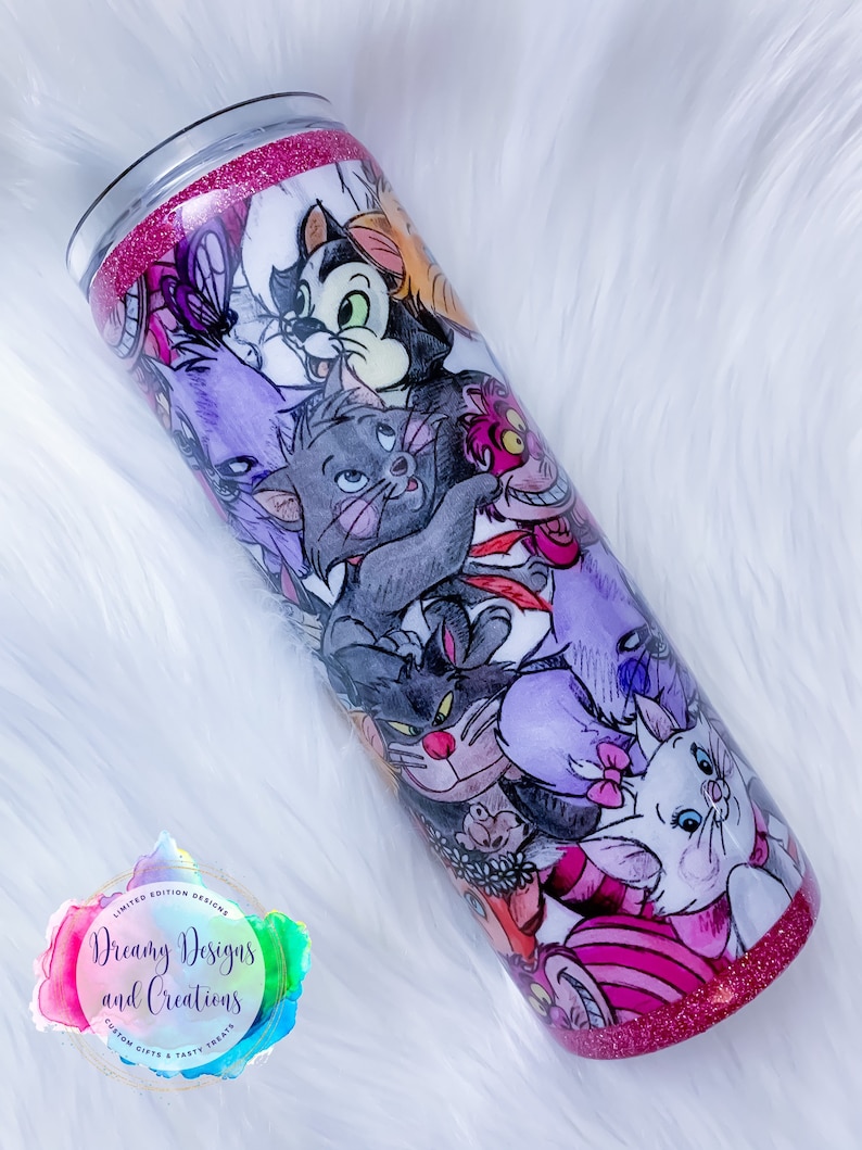 Disney Cats Inspired Tumbler, Custom Water Bottle or Tumbler image 5