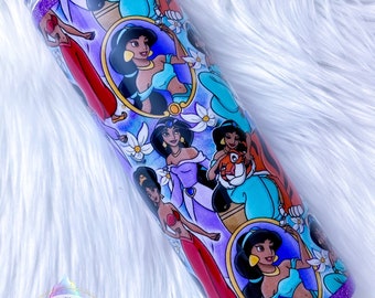 Jasmine Inspired Tumbler, Custom Water Bottle or Tumbler