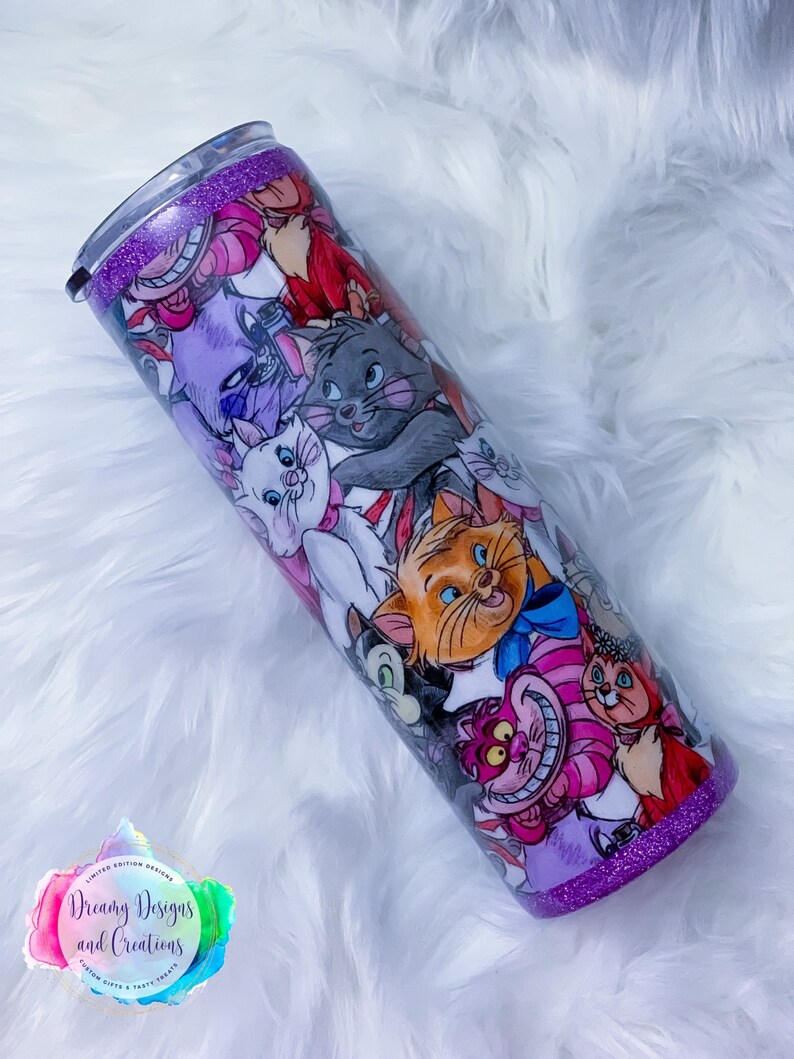 Disney Cats Inspired Tumbler, Custom Water Bottle or Tumbler image 4