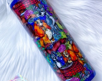 Lady and the Tramp Tumbler, Custom Water Bottle or Tumbler