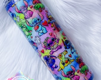 Stitch Inspired Tumbler Cup, Custom Water Bottle or Tumbler