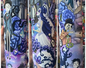 Corpse Bride Inspired Tumbler, Custom Water Bottle or Tumbler