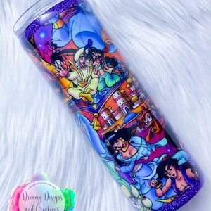 Aladdin Inspired Tumbler, Unique Gift, Christmas Gift, Custom Cup, Custom Tumbler, Custom Water Bottle, Birthday Gift, Princess Jasmine