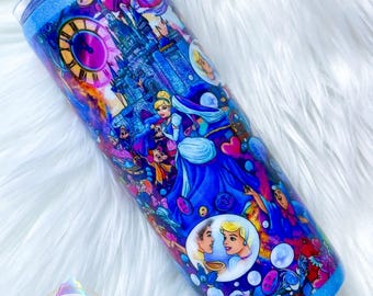 Cinderella Inspired Tumbler, Custom Water Bottle or Tumbler
