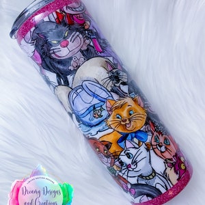 Disney Cats Inspired Tumbler, Custom Water Bottle or Tumbler image 3