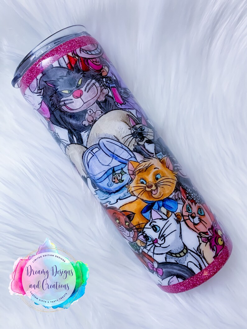 Disney Cats Inspired Tumbler, Custom Water Bottle or Tumbler image 3