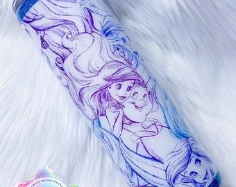 Ariel Inspired Tumbler, Custom Water Bottle or Tumbler