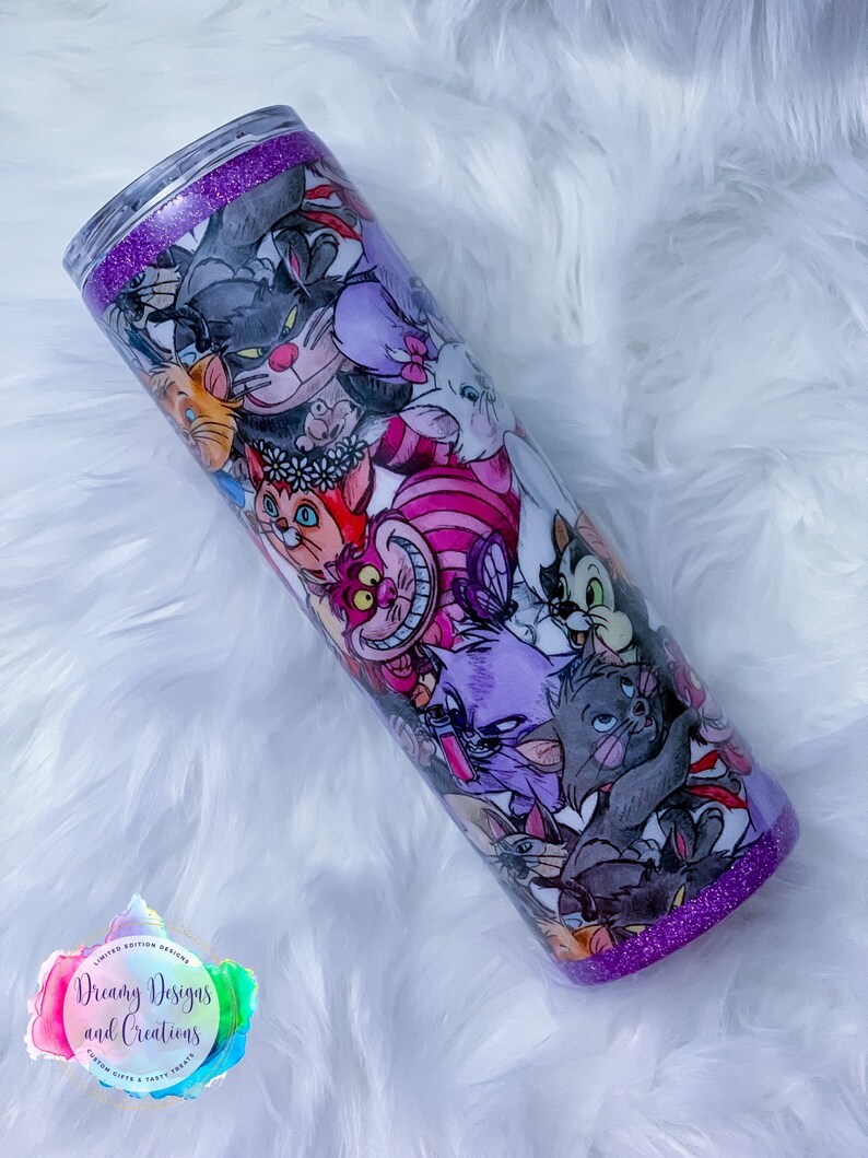 Disney Cats Inspired Tumbler, Custom Water Bottle or Tumbler image 2
