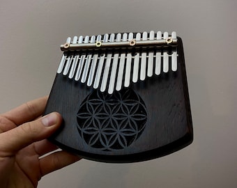 Aus Wenge Holz geschnitztes 17 Tasten Kalimba, Daumenklavier, Mbira, Musikinstrument, Klangheilung, Musikgeschenk