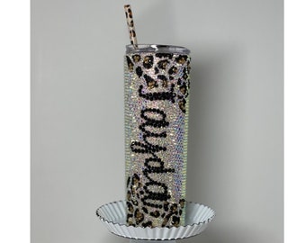 Custom Bling skinny tumbler 20 oz or 30 oz