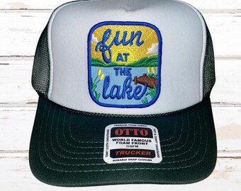 Trucker Hat With Fun At The Lake Patch