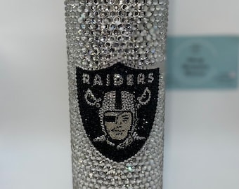 Niestandardowy, wąski kubek Raiders Bling o pojemności 20 uncji lub 30 uncji